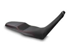 REVolution OEM Seat Upgrade for the Aprilia Tuareg 660 shown with Performance Plus DTX and Red stitch.
